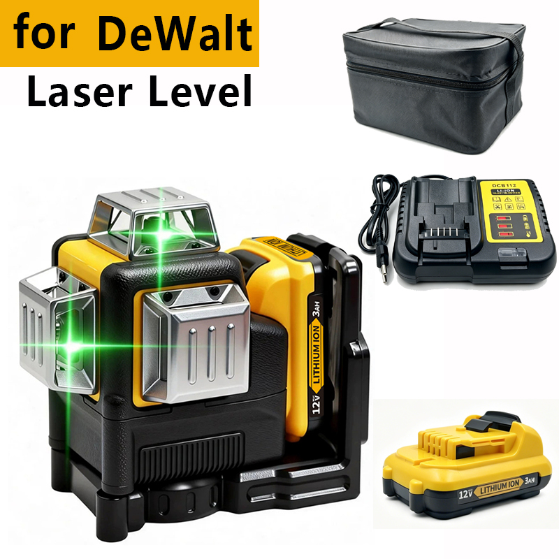 Industrial Laser Level - DEWALT DW089LG 12Vリチウム電池グリーンレーザーレベル12ライン3面360度対応の新製品 ° 水平垂直屋外レベル測定器