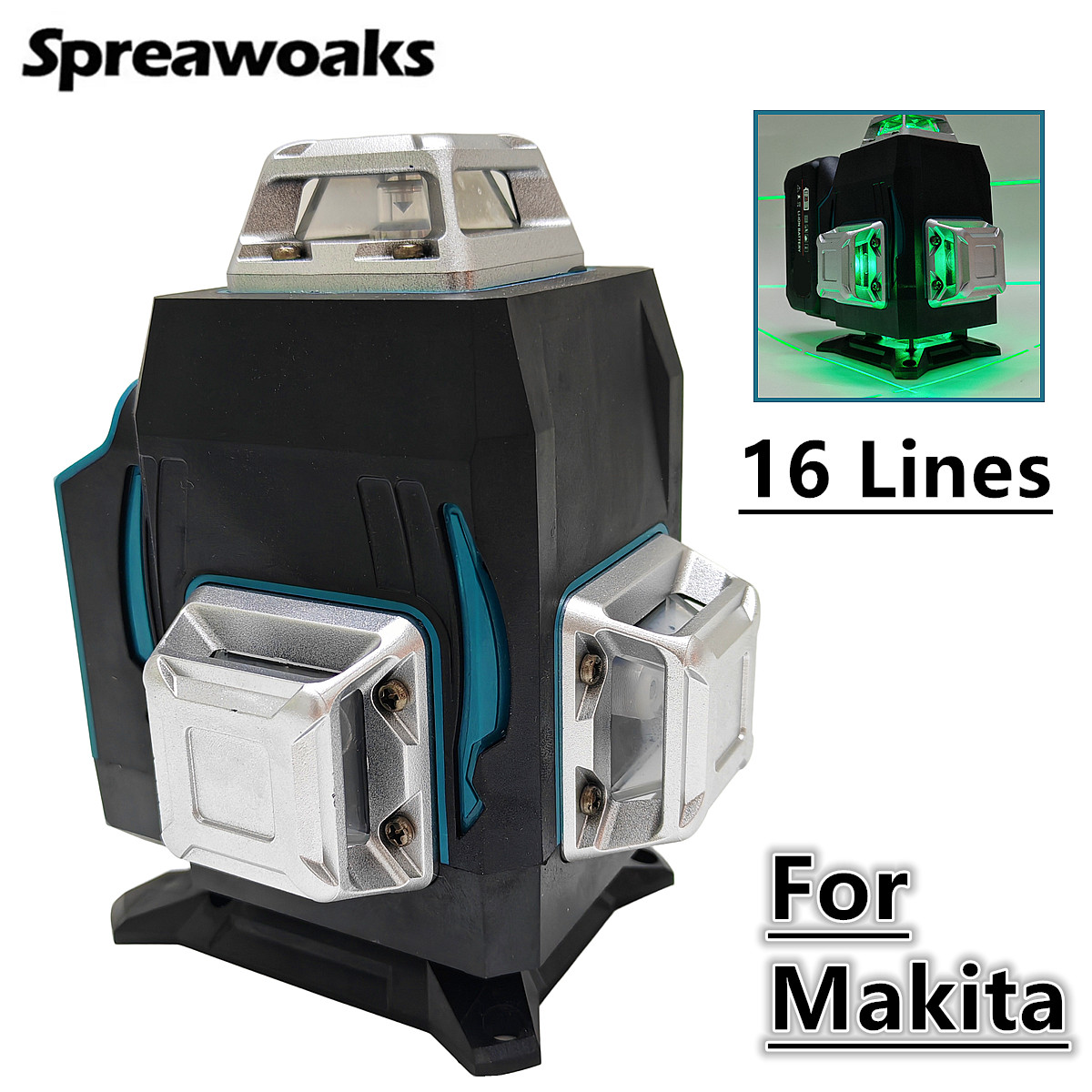 Industrial Laser Level - 4D 16 ライン 360 ° セルフレベリングレーザーレベル水平および垂直プロフェッショナルレーザーレベルツールマキタ