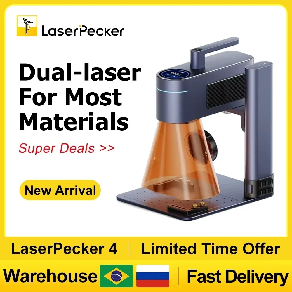 Industrial Laser Cutting - LASERPECKER 4 LP4 レーザー彫刻機すべての材料用デュアルライトレーザー彫刻機ポータブル金属木材プラスチック彫刻用