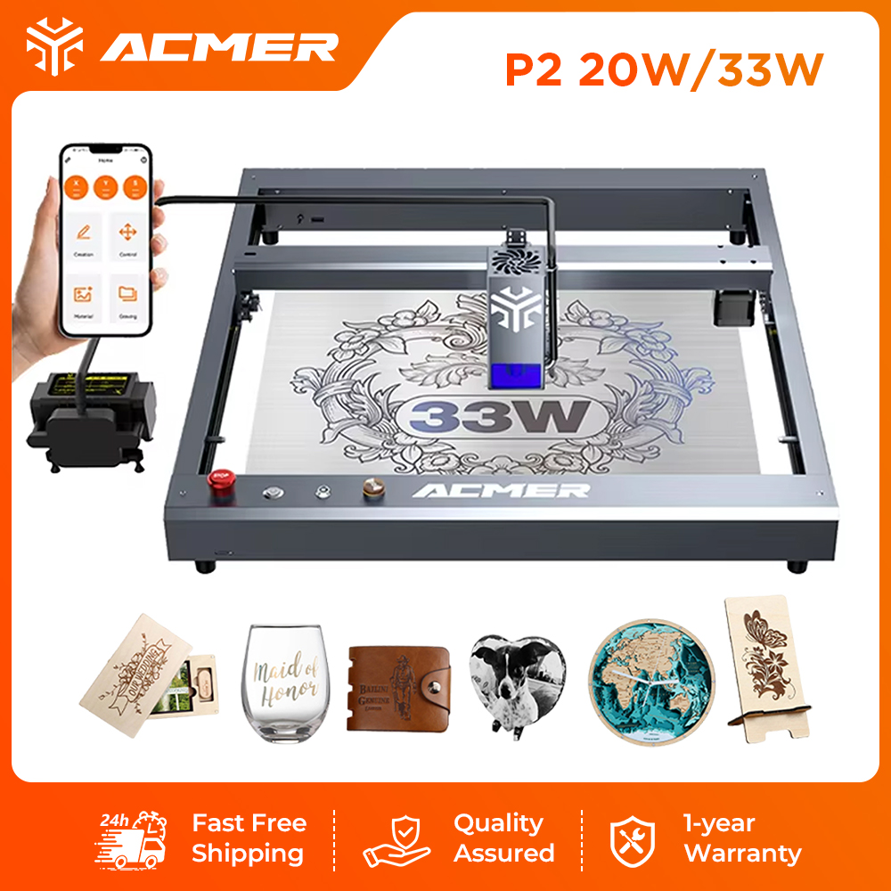Industrial Laser Cutting - ACMER P2 33W レーザー彫刻・切断機 高出力CNC WiFiモジュール