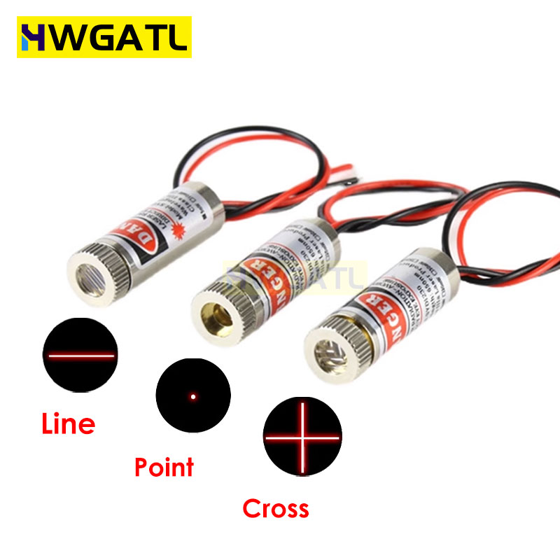 Industrial Laser Module - 650nm 5mW レッドポイント/ライン/クロスレーザーモジュールヘッドガラスレンズ集束可能フォーカス調整可能なレーザーダイオードヘッド工業用クラス