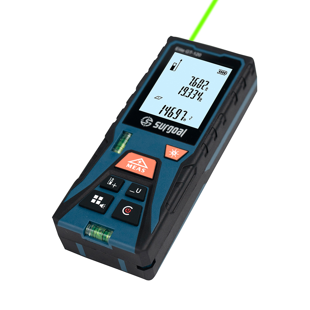Industrial Laser Training - 120mグリーンレーザー距離計、水準器付きデジタルレベルレーザー距離計テープメジャー