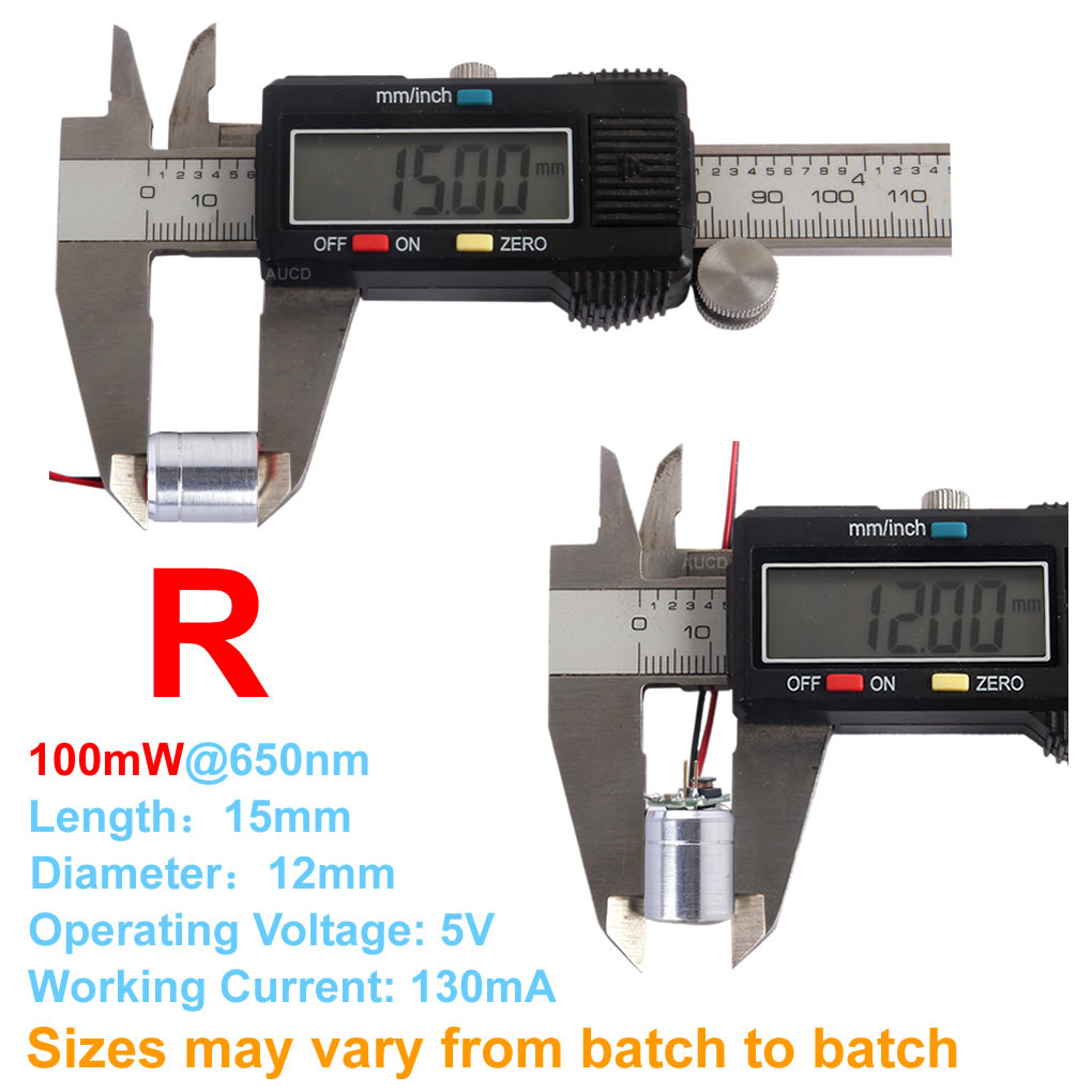 Φ12x15mm DC 5V 赤-100mW 緑-50mW  - Industrial Laser Module のレビューと価格