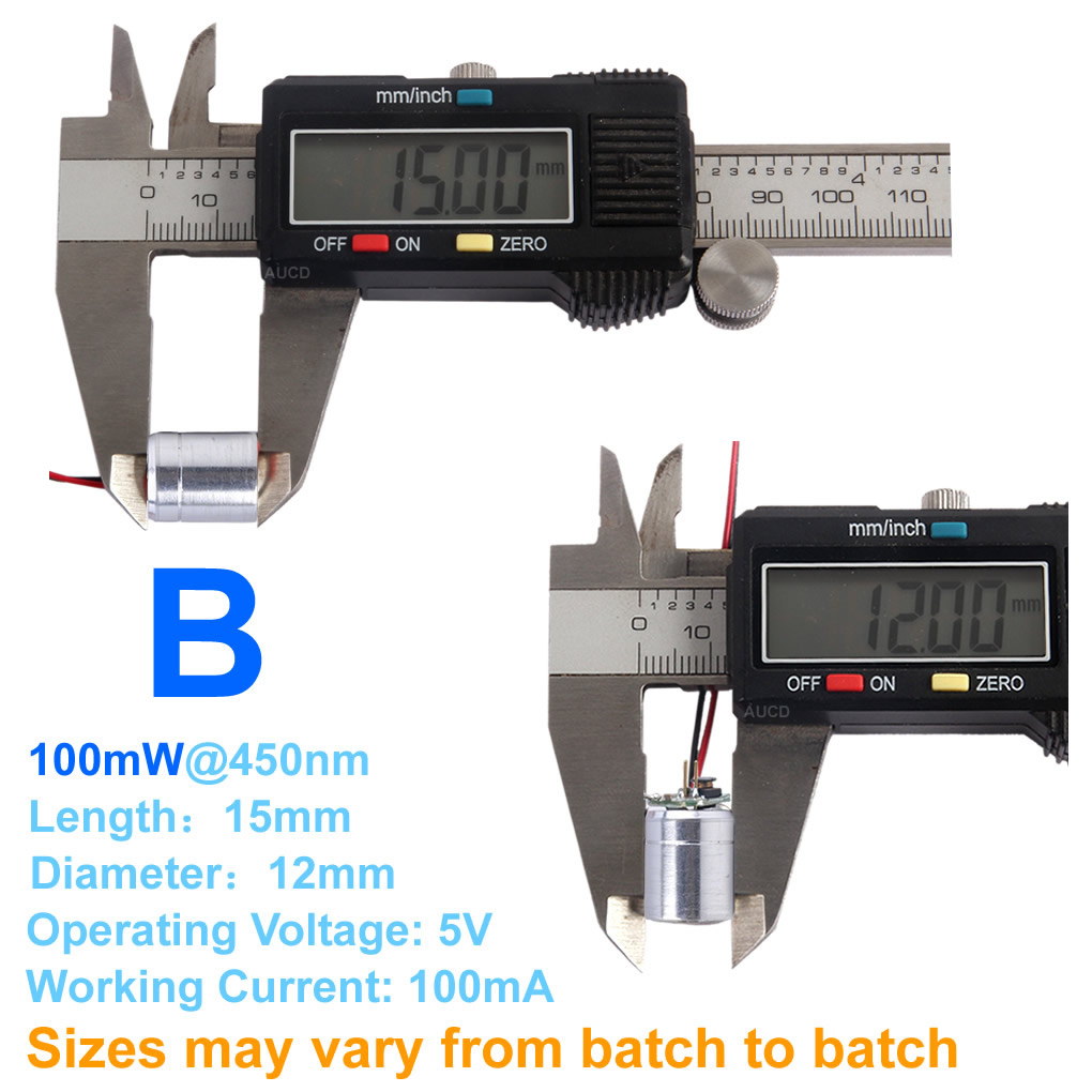 Φ12x15mm DC 5V 赤-100mW 緑-50mW  - Industrial Laser Module のレビューと価格