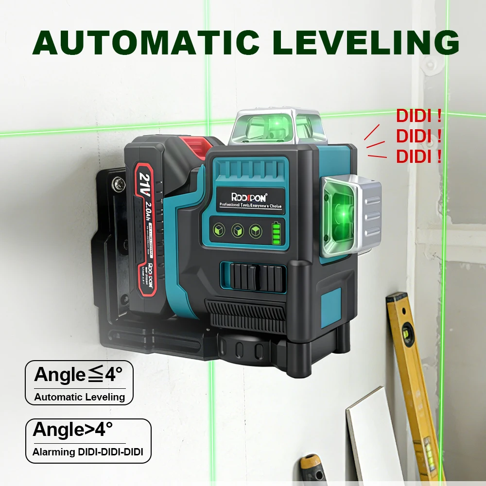 12 ラインレーザーレベルグリーンラインセルフレベリング 3 - Industrial Laser Level のレビューと価格
