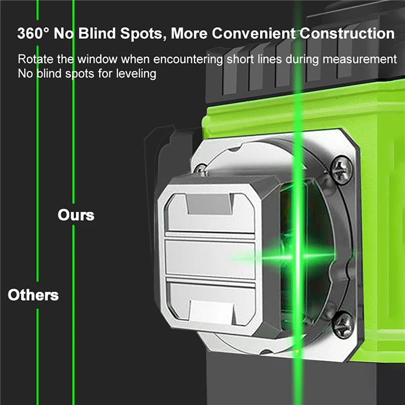8/12/16 ラインレーザーレベル 4D グリーンラインセ - Industrial Laser Level のレビューと価格