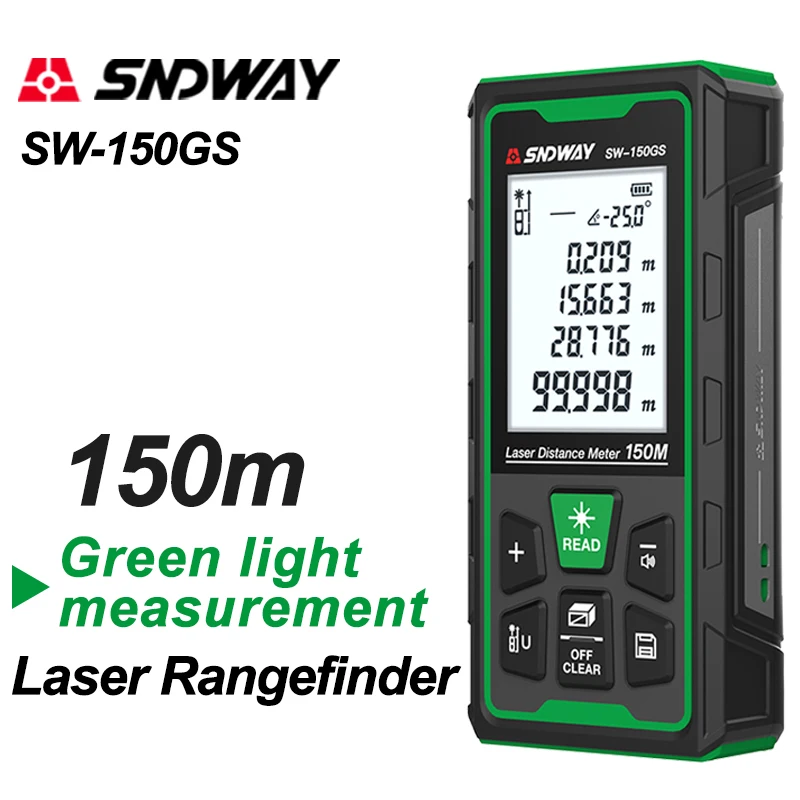 グリーンレーザー距離計デジタル距離計 150 メートル 10 - Industrial Laser Training のレビューと価格