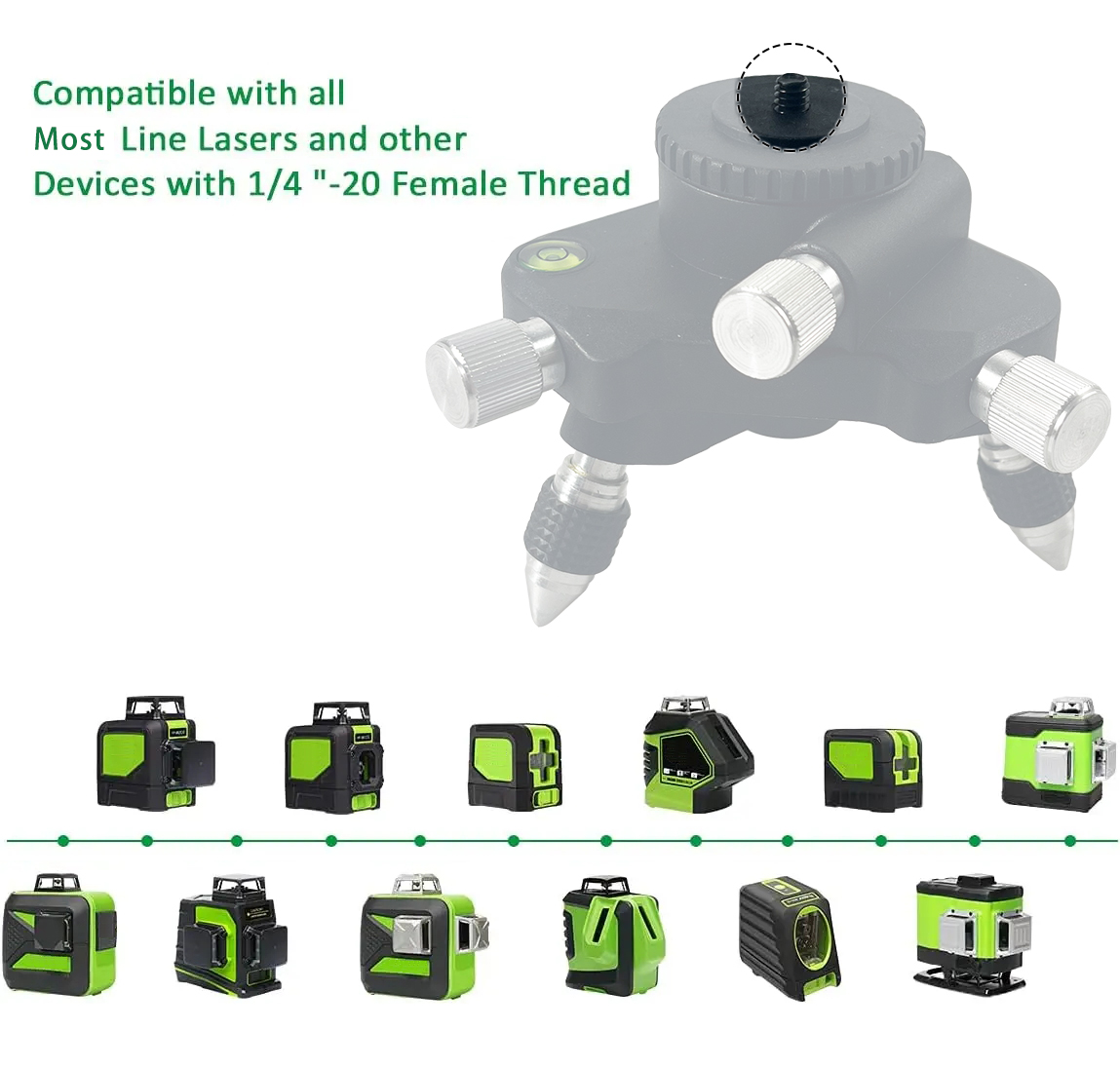 調整可能な回転を備えた金属製三脚ブラケット、360 ° 回転 - Industrial Laser Level のレビューと価格
