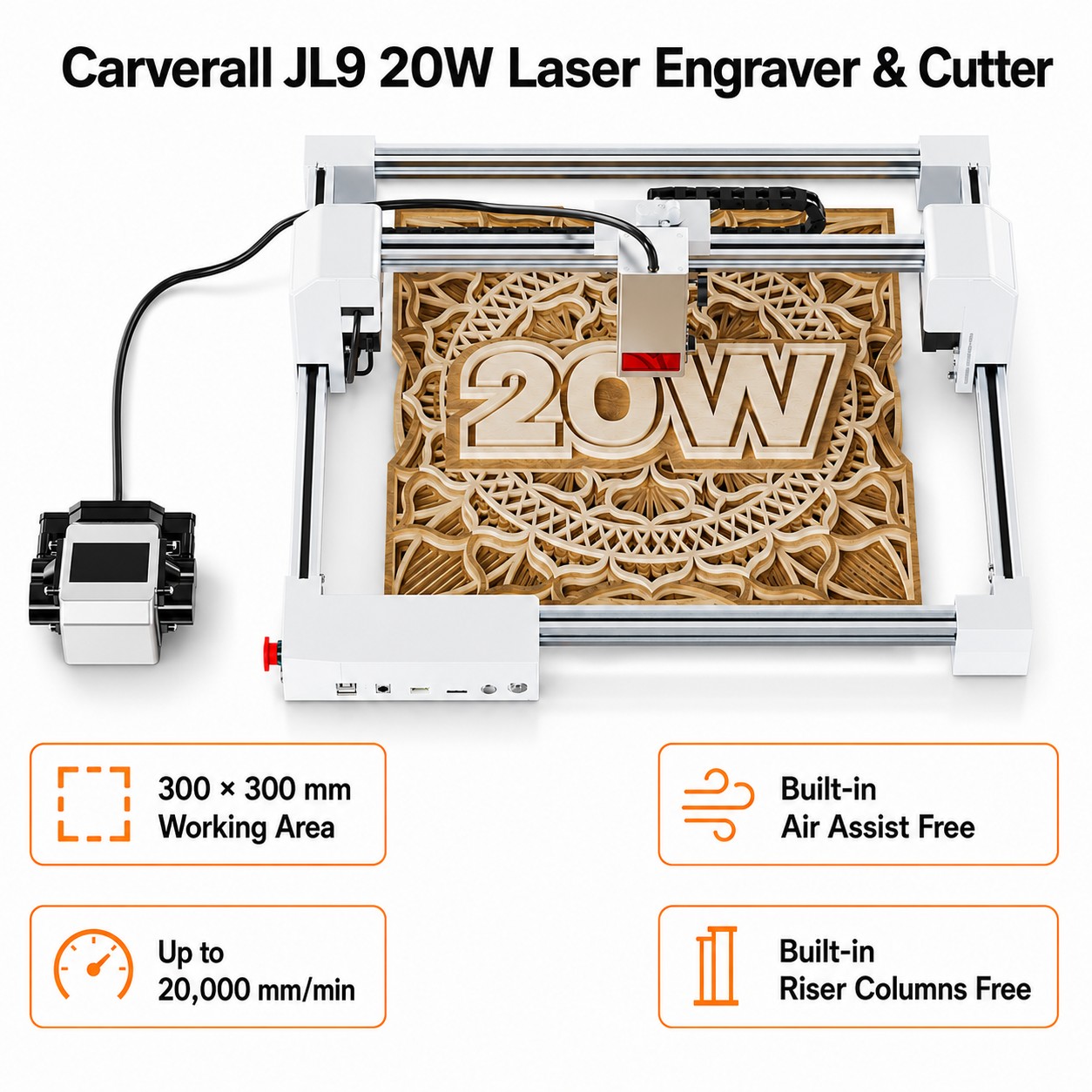 Carverall JL9 20W レーザー彫刻機・カッター - Industrial Laser Cutting のレビューと価格